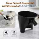 3 x Flour Funnel for Kitchen Aid Mixer, Fits Tilt-Head 4.55 Qt (KSM150), 2026 New Kitchen Aid Attachments for Stand Mixer, Durable Dishwasher-Safe Baking Tool (Black)