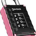 Locker Lock for Gym, School, Home & Work | 4-Digit Combination Padlock | 1-Pack, Black/Pink