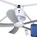 Canopy Fan Portable, Rechargeable Ceiling Fan for Canopies, Gazebos, Pergolas + more! 6-Hour Run Time, 31 Diameter Blades, Easy Install w/out Tools, Remote Control, Travel Case included