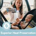 Papablic Portable Travel Baby Bottle Warmer On The Go, Fits Most Car Cup Holders, 12 OZ Stainless Steel Bottle Warmer, Leak-Proof, Safe & Easy to Clean