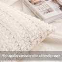Aegero Pack of 2 Corduroy Decorative Throw Pillow Covers 20x20 InchSoft Boho Striped Pillow Covers Modern Farmhouse Home Decor for Sofa Living Room Couch BedCream White