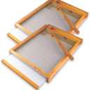 2Pcs Beehive Screened Bottom Board 8 Frame Langstroth Bee Hive Screened Bottom Board Dipped in 100% Beeswax with Entrance Reducer, Screen Bottom Board with Solid Wood for 8 Frame Beehive