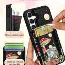 Shorogyt for Samsung Galaxy S25 Plus Cute Kawaii Leather Phone Case - Compatible with Magsafe Wallet Magnetic Credit Card Holder Mushroom Skull Design Phone Cover for Women Girls, Fits 7 Cards