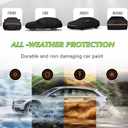 Special 16 Layers Full Car Cover Fit for 2017-2024 TES-la Model 3, Ultra Heavy 600D Oxford Cloth, All-Weather Protection Summer Sun Exposure and Winter Snow Rain Dust UV, Black
