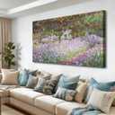 Irises in Monet's Garden, 1900 by Claude Monet - Large Canvas Art Wall Decor Painting Print Framed -32" x 48"