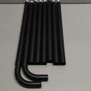 Black Curtain Rods for Windows 66-152Inch(5.5-12.7ft) Heavy Duty Wrap Around Blackout Curtain Rods, Extra Long Adjustable Room Darkening Drapery Rod for Bedroom, Living Room & Outdoor Patio