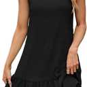 Naggoo Womens Sundress Summer Dresses for Women 2026 Sleeveless Tank Dress Spring Beach Boho Mini Dress (Black, XXL)