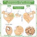 25 Sets Wedding Souvenir for Guests Includes Wood Heart Puzzle Keychain Cards and Gift Bags Rustic Wedding Favors for Guests