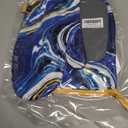 Cute Oven Mitts Heat Resistant Silicone Surface Oven Gloves with Quilted Liner Extended Non-Slip Pot Holders for Kitchen Baking Cooking Grilling(Blue Marble)