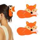 2pcs Fox Hair Clips for Women, Cute Orange Fox Hair Claw Clips Halloween Hair Clip Nonslip Cartoon Fox Design Hair Clamps Hair Styling Accessories for Thin Thick Hair