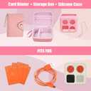YouKnow Hard Case and Silicone Cover for Yoto Mini Player, Kids Audio Music Accessory with Card Case Holder for up to 10 Cards (Pink)
