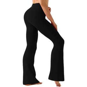 BUBBLELIME 29"/31"/33"/35"/37" 3 Styles Women's High Waist Bootcut Yoga Pants Basic/Side Pockets Tummy Control Workout Flared (X-Large, Basic Nylon_black)