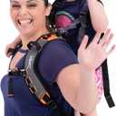 Piggyback Rider - Scout Standing Child Carrier Backpack for Events & Travel - Complete Parent & Child Set with Secure Safety Harness for Ages 2-4, Toddler Carrier Up to 50lbs