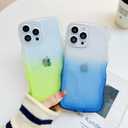 2 x XIQI Compatible with iPhone 14 Pro Case 6.1" 2022, Cute Kawaii Curly Wave Frame Shape Soft Silicone Shockproof Protective Phone Cover for Women Girls, Gradient Dark Green