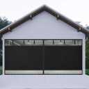 Privacy Garage Door Screen Blackout for 2 Car Garage-16x8FT Magnetic Garage Screen, 9.6LB Heavy Duty Thicker 265g/㎡ Mesh, Hands Free, Magnetic Privacy Garage Screen Door(Black, 16 * 8FT)