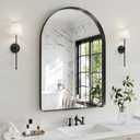 Arched Bathroom Mirror, 30"x40" Black Mirror for Wall Mounted Vanity Mirror for Over Sink with Tempered Glass, Aluminum Alloy Deep Frame, Farmhouse for Bedroom, Entryway, Living Room