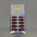 BTArtbox Press On Nails Almond - Lamp-Curable Dark Red Medium Press On Nails with Glue for Women, Semi-Transparent Soft Gel Glue On Nails in 16 Sizes - 32 Stick On Nails Kit, Blackout