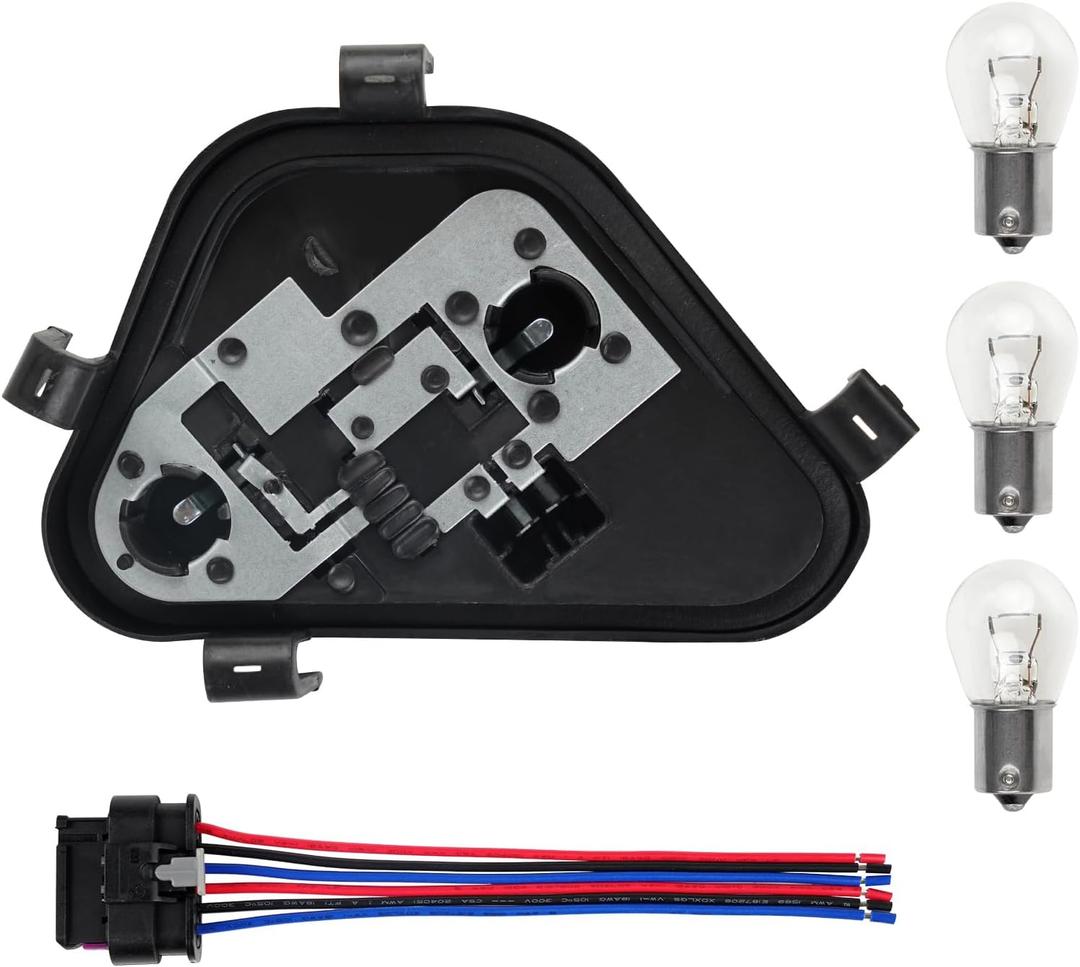 Driver Side Left Rear Tail Light Lamp Holder Bracket Socket Panel Plug Connector Board with Bulbs & Harness Compatible with BMW 3 Series 328i/d 320i 335i 2012 2013 2014 2015 Replace 63217313043