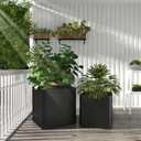 Steel Planter Box-24"x24"x24"-Large Square Planter Box-Outdoor Indoor-Cube Steel Planter Heavy Duty Black Metal Planter Box Commercial Residential for Home Garden Porch Hotel Patio
