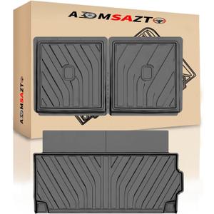 Cargo Liner and Backrest Mat for BMW X7 2019-2025 2026 Only 7-Passenger (Not for 2021-2022 X7 50i): TPE 2025 2026 BMW X7 All Weather Cargo mat Trunk Liner in Behind 3rd Row Seating, Black