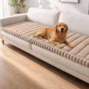 Couch Cover for Dogs Washable,Non Slip Fuzzy Durable Couch Covers for 3 Cushion Sofa Pet Friendly Sofa Cover Dog Thick Soft Slipcovers Protector Couches Mat Bed (Brown, 27.6" x 70.9"/70 x 180cm)