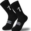 Christian Cross Socks Prayer Garter Bible Birthday Gift for Dad Men Husband Women Proverbs3:5 Philippians4:13