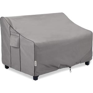 Patio Sofa Cover Waterproof, Heavy Duty 600D Oxford Fabric with UV Protection & Air Vents, Fits 52"W x 35"D x 34"H Inches for Outdoor Couch, Loveseat, Garden Furniture (Grey)