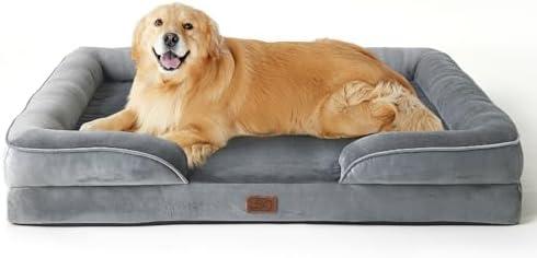 Bedsure XL Plus Orthopedic Dog Bed for Extra Large Dogs - Washable XLarge Dog Cat Bed Waterproof, Comfort Dogs Couch Sofa with Washable Removable Cover, Pet Bed with Nonskid Bottom, Grey, 48"
