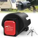 Trailer Lock Fits 2" and 2-5/16" Couplers - Heavy Duty Anti-Theft Trailer Hitch Locks, Ultra-Thick Solid Steel Trailer Coupler Locks Tongue Lock, Camper Accessories for RV, Trailer, Boat (Red)