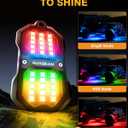 Auxbeam 2 Pods RGB Rock Lights with Brake Mode LED Dynamic Color Changing Underglow Kit w/Bluetooth APP&Remote Control Music Voice Sync Waterproof for Trucks ATV Car  (NO Controller)