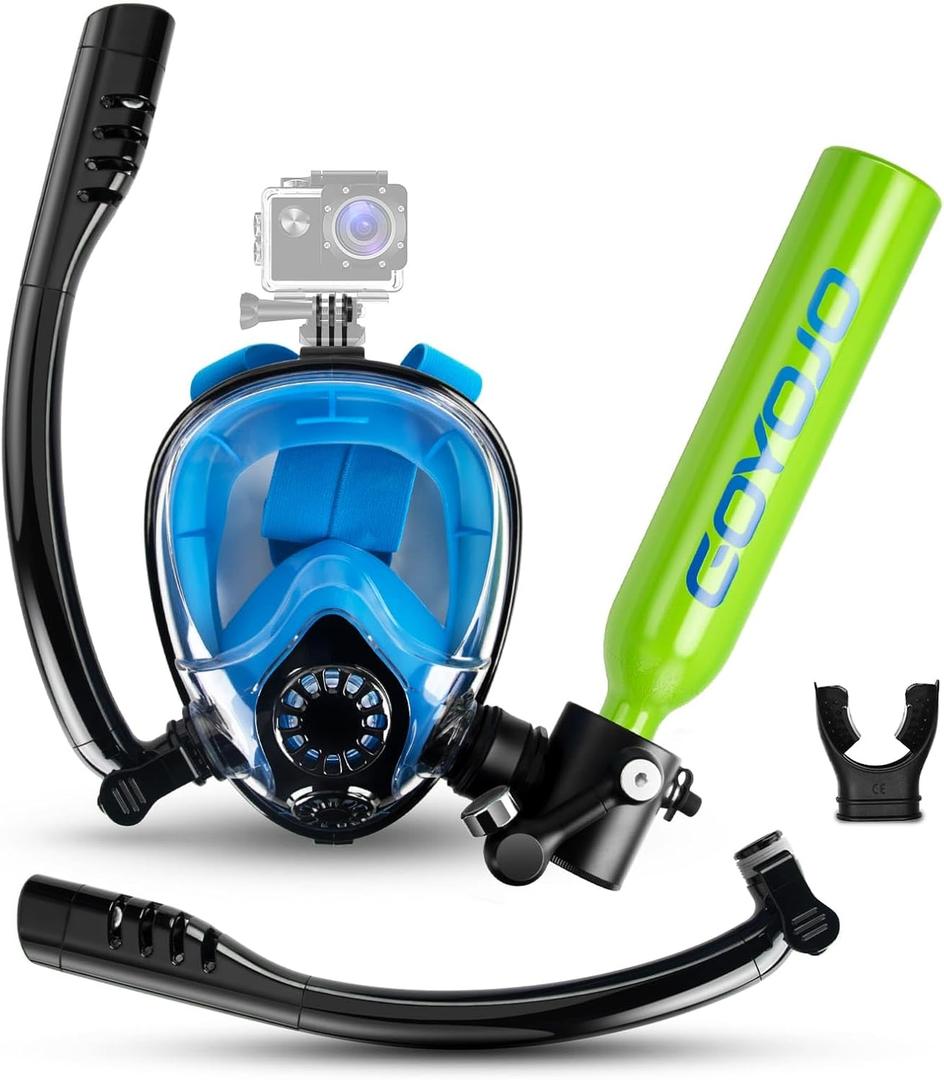 GOYOJO Mini Scuba Tank, Portable Diving Lung Air Tank with DOT Certified, Refillable Emergency Backup Pony Bottle for Snorkeling, Underwater Breathing, Training