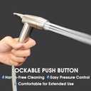 Handheld Bidet Sprayer for Toilet, Dual Spray Modes with Lockable Push Button, High Pressure Bathroom Sprayer, No-Drill Toilet Tank Mount, Stainless Steel Hose Set, Black Finish, Niken Color