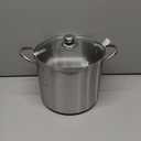 GoodCook Basics Stainless Steel Deluxe Stock Pot with Glass Lid, 8 quart, Silver