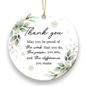 6 x Thank You Gifts for Women 2025 - Thank You Christmas Ornament, Appreciation Gifts for Friends, Coworkers, Mom, Unique Retirement Gift for Bosses, Mentors, Coach