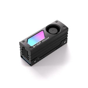 EZDIYFAB Shield ARGB M.2 SSD Heatsink with Buildin 20mm PWM Fan, Premium Aluminum Design,5V 3Pin ARGB Sync, HighPerformance SSD Cooler for M.2 2280Black1 Pack