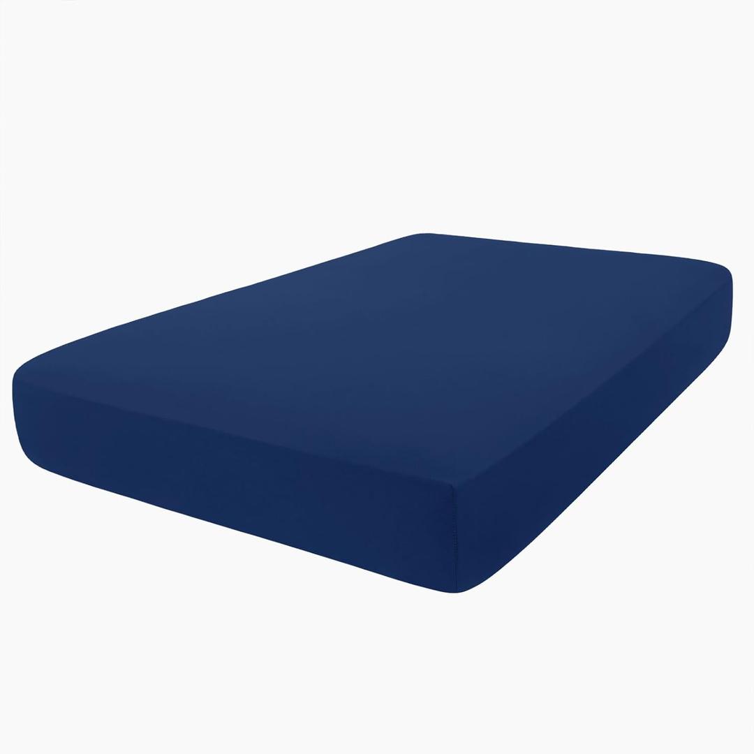 hyha Milk Silk Couch Cushion Covers, Soft Magic Sofa Covers Washable for 2 Cushion Couch, Stretch Sectional Outdoor Cushion Covers for Patio Furniture with Elastic Bottom(Medium, Navy)