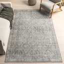nuLOOM Hillstone Collection 4' x 6' Area Rug, Traditional Vintage Distressed Medallion, Thick and Soft, Durable Non-Shedding Low Pile Poly/Jute Blend, Easy to Clean, Living Room, Bedroom (Calianna Grey)