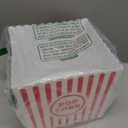 Novelty Place Plastic Red & White Striped Classic Popcorn Containers for Movie Night - 9.25" Square x 5.9" Deep (1 Pack)