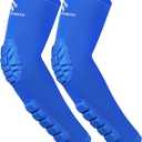 2PCS Blue Padded Elbow Forearm Sleeves Compression Arm Protective Support (Medium)
