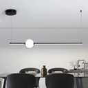 40" LED Linear Pendant Light, Dimmable Led Light Fixture,5w Linear Dinning Room Light, Kitchen Island Lights for Kitchen Island Dining Room Pool Table and Office Black 6000K