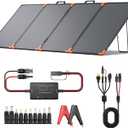 200 watt Portable Solar Panel with 20A PWM Controller,Camping Essentials,200W 19V Foldable Solar Panel for Power Station&12V Battery,23.5% High Efficiency IP68 Waterproof 4 Kickstands for RV Camping