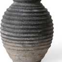 Kokrose Black Vase,10 Inch Rustic Pottery Vase for Living Room | Wabi Sabi Decorative Tall Vase, Retro Pottery Distressed Vases for Centerpiece & Home Decor