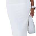 BORIFLORS Women's Sexy Bodycon V Neck Spaghetti Strap Maxi Dress Elegant Backless Cocktail Evening Party Long Formal Dresses (White)