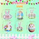 8 Pcs Easter Yard Decorations Outdoor,Easter Egg Decorations for Outside,Bunny Yard Sign with Stakes,Easters Party decor,Outdoor lawn decor Egg and bunny
