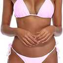 SHERRYLO Thong Bikini Swimsuit for Women Black Brazilian String Bikinis Bathing Suit Triangle Top Bathing Suits Swimsuits, S