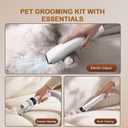 Dog Grooming Vacuum, Dog Grooming Kit with Pet Clipper Nail Grinder, 3 Suction Modes Dog Brush Vacuum with 6 Pet Grooming Tools (White)