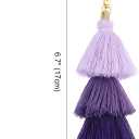 uxcell 4Pcs Tri-Layered Tassels 6.7Inch Tassel Bag Charm Bohemian Keychains Handmade Tassel Keychain for DIY Projects, Jewelry Making, Decoration (Light Purple/Purple/Dark Purple)
