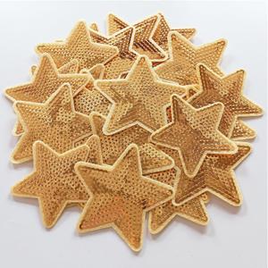 28Pcs Sequin Star Iron on Patches 2 Sizes Embroidery Star Patches for Clothing Bags Jackets Jeans Hats Accessory Craft Christmas Decoration Gold
