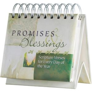 DaySpring - Promises & Blessings: Scriptures Verses for Every Day of the Year - Perpetual Calendar, 1.5" x 5.25" x 5.5" (16766)