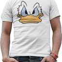 Disney Donald Duck Angry Grumpy This is My Happy Face T-Shirt (Premium White, Large)